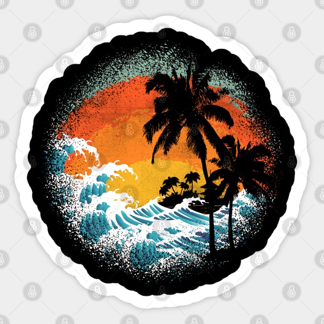 tropical waves Sticker by clingcling
